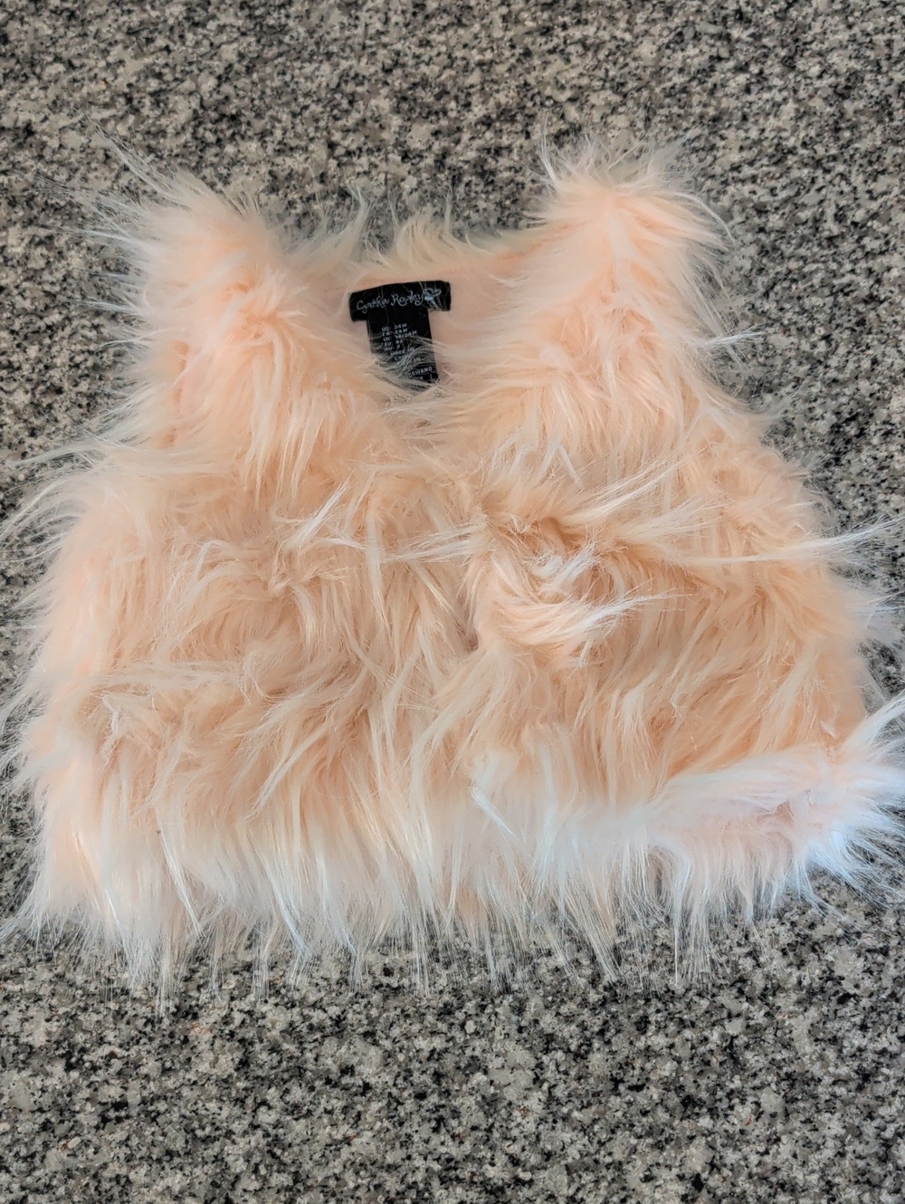 Cynthia Rowley Blush Pink Faux Fur Vest
